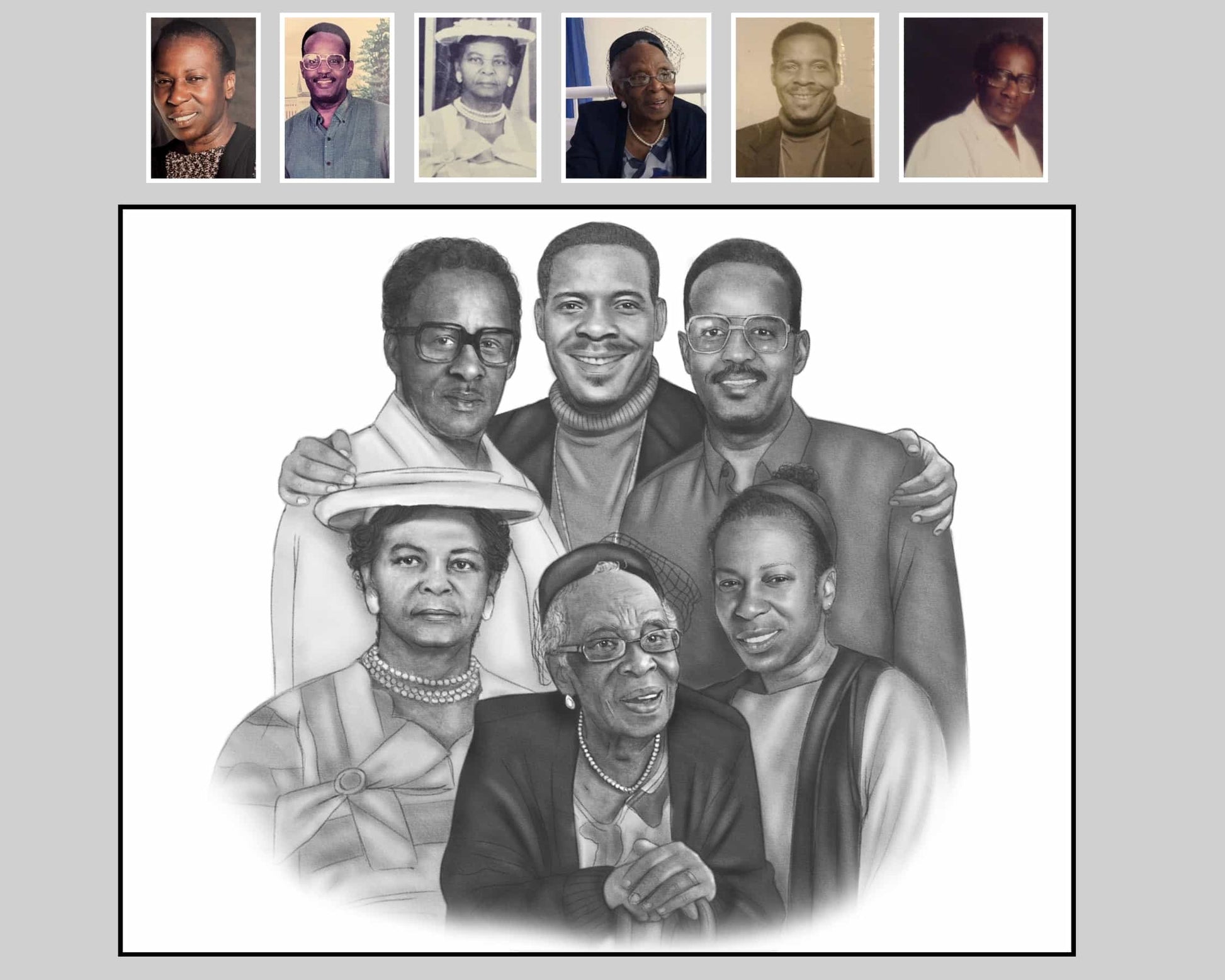 Custom portrait of a family