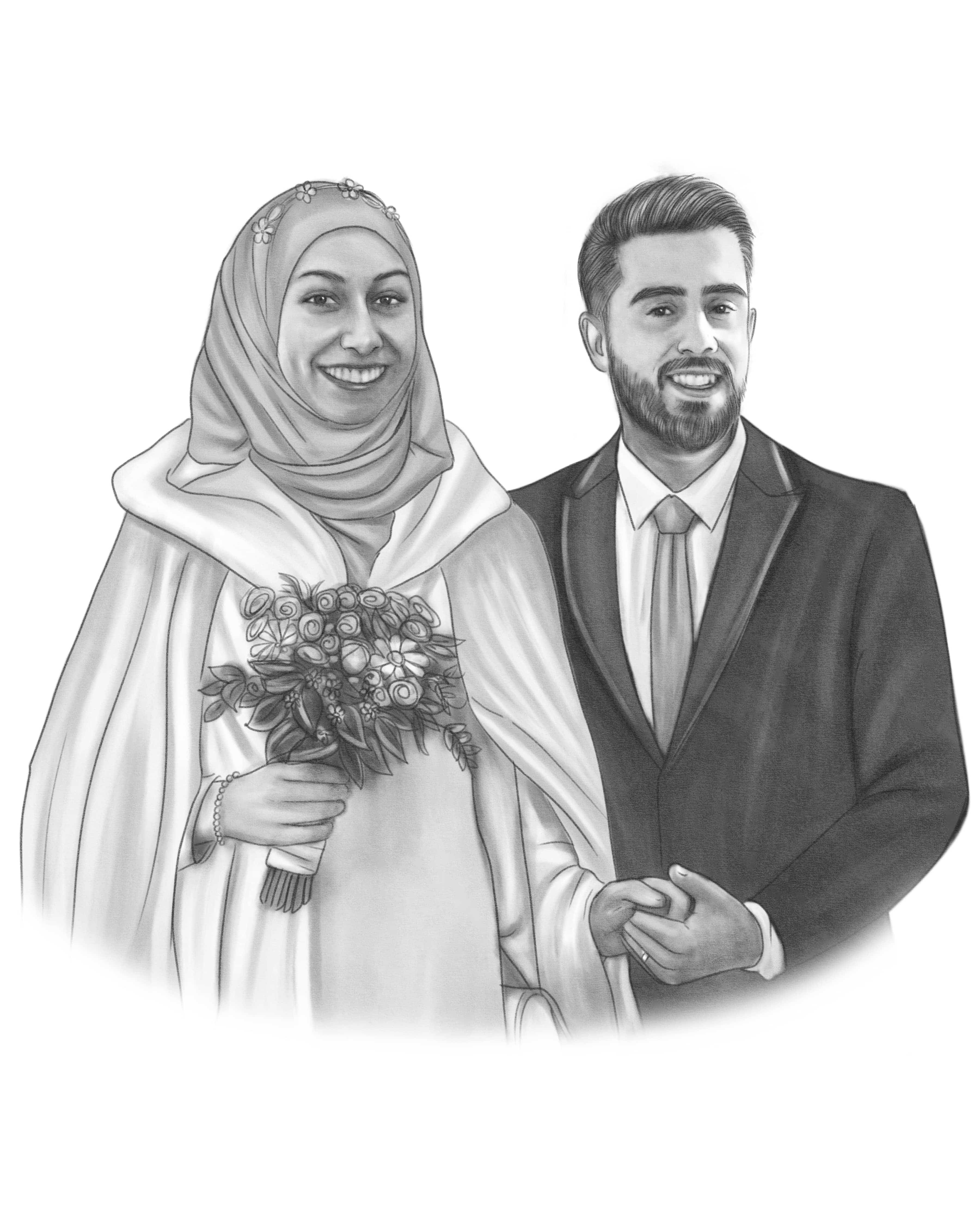 Customer review portrait drawing